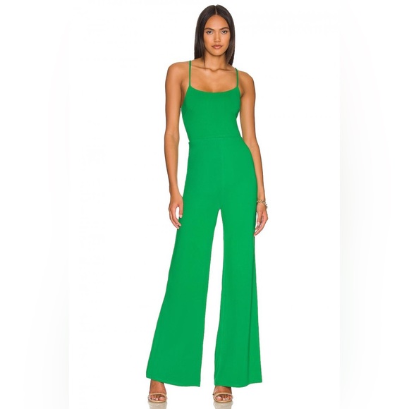 Lovers + Friends Pants - Lovers + Friends Womens Jumpsuits Lavinia Jumpsuit Kelly Green Revolve